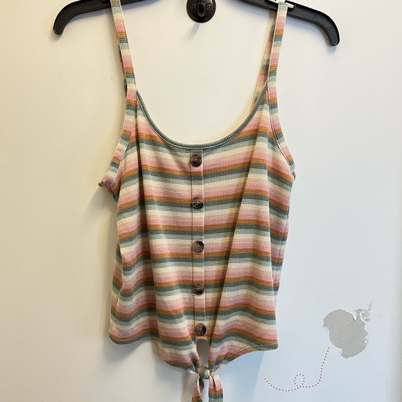 American Eagle Front Tie Tank Top with buttons - Picture 2 of 5